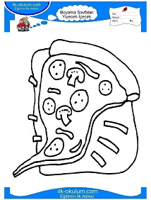 Çocuklar İçin Pizza Boyama Sayfaları 
